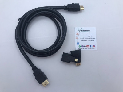 Cable HDMI To Mini HDMI ET Micro HDMI 1.5 Mètre version 1.4  