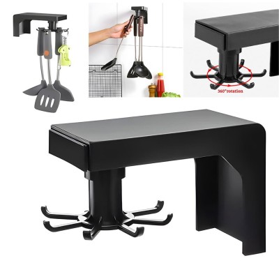 Lot 2 Supports Rotatifs 360 avec 6 Crochets pour Cuisine