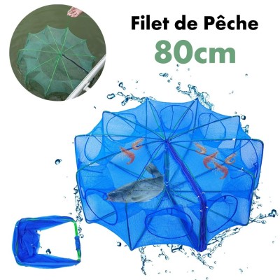 Piège de Pêche Poissons 10 Trous Facile a Installer 80cm