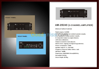 Amplificateur AUDIOMIX AM-2S240-2X240W