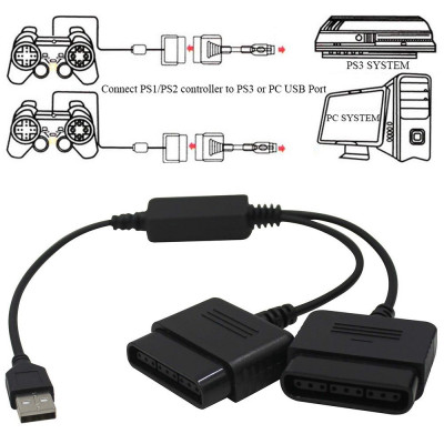 Adaptateur Convertisseur double port manette PS2 vers USB PC PS3