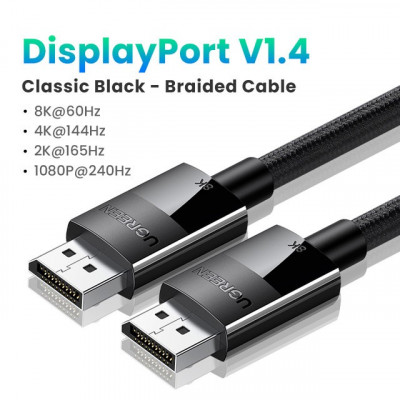 Câble UGREEN DisplayPort DP vers DisplayPort DP 1.4 4K144Hz 32.4Gbps 2m