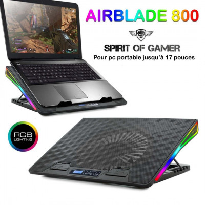 Refroidisseur Spirit of gamer Airblade 800 SOG-VE800 RGB Support pour ordinateur portable 17