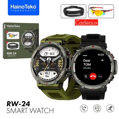 HainoTeko RW-24 Smart Watch Sports Montre Intelligente connectée + Sac bannane + Lunette de soleil