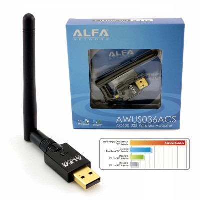 Alfa Network AWUS036ACS Adaptateur Sans fil USB Wi-Fi AC600 Double Bande