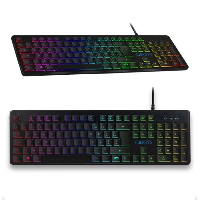 لوحة-المفاتيح-الفأرة-clavier-multimedia-usb-20-silencieux-capsys-kb174-retro-eclaire-rgb-السحاولة-الجزائر
