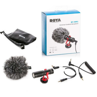 Microphone de Studio à condensateur 3.5mm BOYA BY-MM1 pour caméra et enregistrement vidéo
