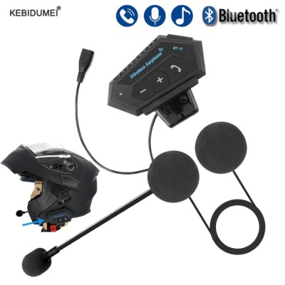 Écouteurs de moto sans fil Bluetooth 5.0 étanche FM GPS deux côtés BT12 /SKU: 5598