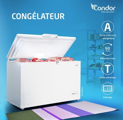 CONGÉLATEUR CONDOR HORIZONTAL 390L BLANC FROID STATIQUE  / CASH ET FACILITÉ