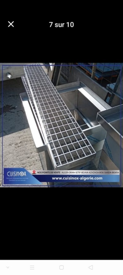 caniveau ; avaloirs et grille caillebotis