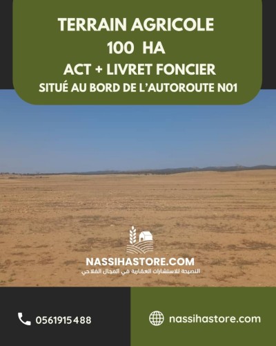 Vente Terrain Agricole Djelfa Ain oussara