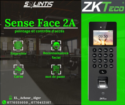 securite-surveillance-termina-de-controle-dacces-et-pointage-facialeempreintecarte-zkteco-senseface-el-achour-alger-algerie