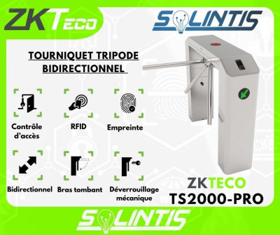 Tourniquet Tripode Pour contrôle d'accès ZKTeco TS2000 PRO