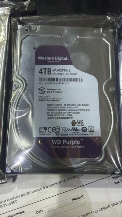 Disque-Dur 8TB / 4TB Purple WD pour vidéo surveillance