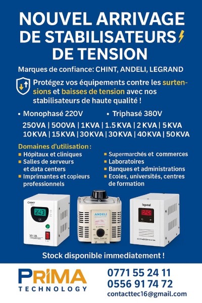 STABILISATEUR DE TENSION 380V et 220V