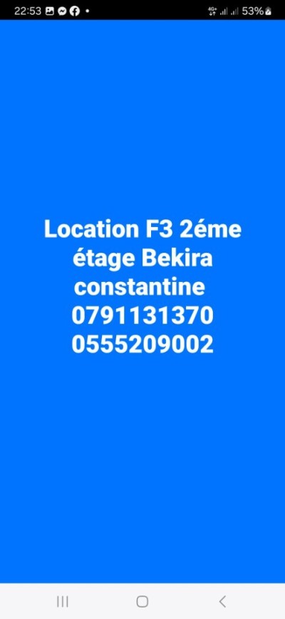 Rent Apartment F3 Constantine Constantine