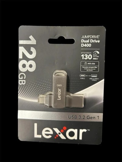 CLÉ USB FLASH DISQUE LEXAR D400 DUAL TYPE-C TYPE-A USB 3.1 130MB/S 64GB 128GB