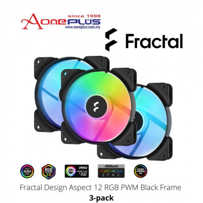 FRACTAL DESIGN ASPECT 12 RGB 1200 TR/MIN  PAQUET DE 3