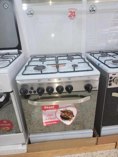 PROMO Cuisinière 4feux Géant inox ventilé/ Catalysé/ Tourne broche/ 33000Da