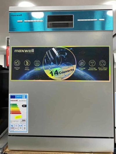 PROMO Lave vaisselle Maxwell 14Couvert 6programme Inox séchante 63000Da 