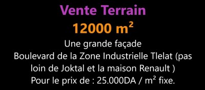 بيع أرض وهران وادي تليلات