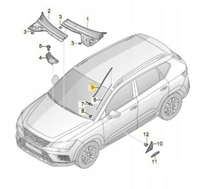 BAGUETTE de PARBRISE SEAT ATEKA