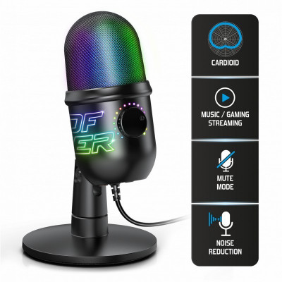 Microphone USB à Directivité Cardioïde - Rétroéclairage RGB - EKO400 Spirit Of Gamer