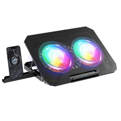 Support 2en1 Refroidisseur laptop et Support Mobile - 8 positions 2 Ventilateur jusqu'à 17'' N33