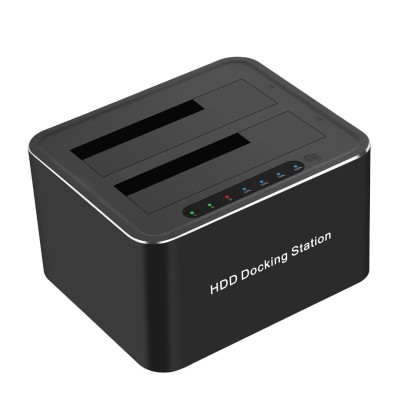 Station d'Accueil Double Disques Durs SATA 2,5/3,5 Pouces, USB 3.0, avec Clonage Offline