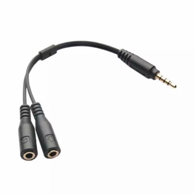 Câble Adaptateur Jack 3.5mm male 4 Pôles vers 2 Jack 3.5mm femelle Audio + Microphone 