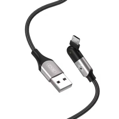 Câble de Charge Micro USB V8 à tête rotative à 180deg Universel 2,4A 1.2m XO-NB176 