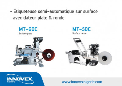 Etiqueteuse semi-automatique pour surface ronde MT-50 - Innovex