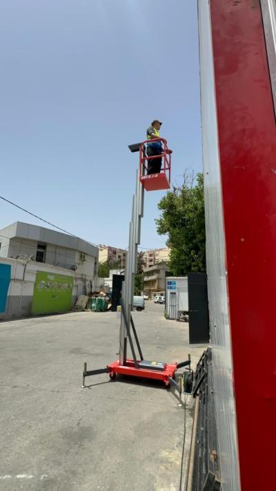 Nacelle élévatrice mono-mât en aluminium 