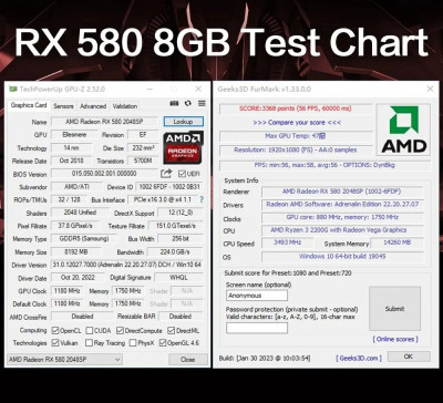 MLLSE AMD RX 580 8GB 2048SP Graphics Card Video Card GDDR5 256Bit