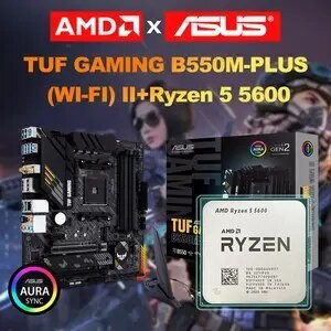 CARTE MERE ASUS TUF GAMING B550M-PLUS + WIFI + RAM + SSD NVME + CPU AMD 5600