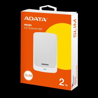 DISQUE DUR EXTERNE ADATA 2TO HV320 SLIM USB 3.2 BLANC