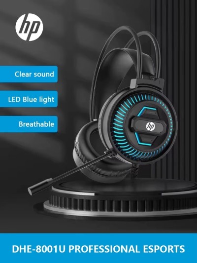 HP DHE-8001U-Casque Audio filaire, connectivité USB, microphone omnidirectionnel