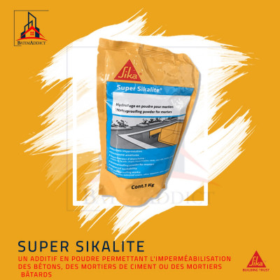 HYDROFUGE POUR MORTIER SIKA SUPER SIKALITE  1KG
