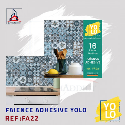 FAÏENCE ADHÉSIVE YOLO DECO  16P 20X20 CM-FA22