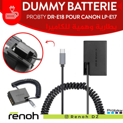 Dummy Batterie PROBTY DR-E18 Pour Canon EOS x00D Série