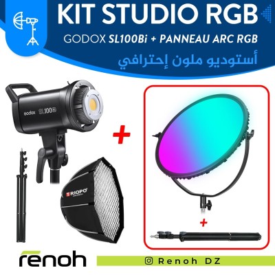 Kit Studio RGB GODOX SL100Bi Avec PANNEAU ARC RGB