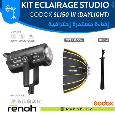 Kit Eclairage Studio GODOX SL150 III (DAYLIGHT) (Nicefoto 120cm)