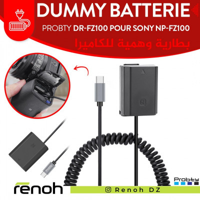 Dummy Batterie PROBTY DR-FZ100 Pour Sony NP-FZ100 Caméra's