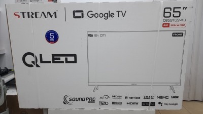 Promotion téléviseur stream 65 pouces QLed 4k google tv soundpro