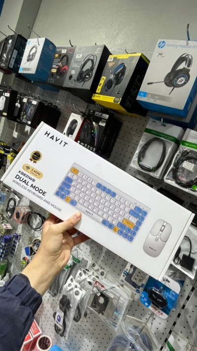 CLAVIER SOURIS SANS FIL RECHARGEABLE KB831WB 2.4/BT-HAVIT MINI