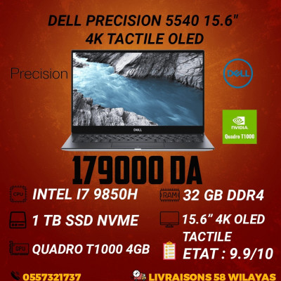 Dell Precesion 5540 15.6" 4K TACTILE  I7 9TH 32 GB 1 TB SSD QUADRO T1000 