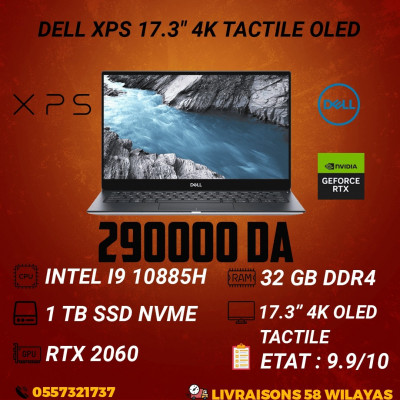 DELL XPS 17.3" 4K TACTILE OLED I9 10TH 32 GB 1 TB SSD RTX 2060