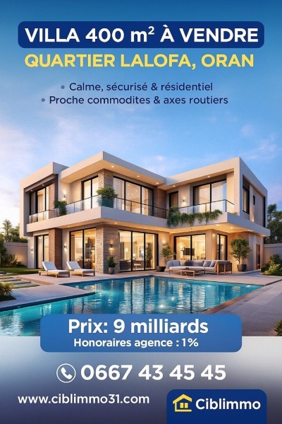 Vente Villa Oran Oran