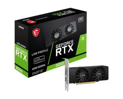 MSI GeForce RTX 3050 LP 6G OC Low Profile - 8K Ultra HD - 14000 MHz - PCI Express 8x - Nvidia G-Sync