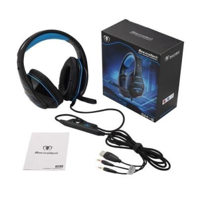CASQUE GAMER PRO BEEXCELLENT GM-3 - JACK 3.5MM + USB - MICRO INTÉGRÉ - SON STÉRÉO - LED